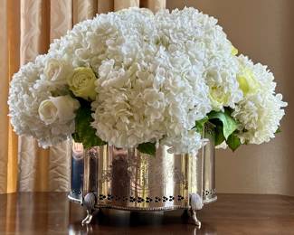 Faux Rose & Hydrangea Floral Centerpiece