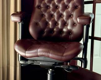 Burgundy Leather Office Chair