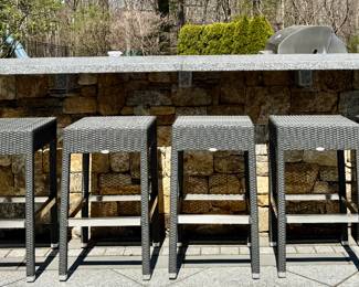 (5) GAR Wicker Bar Stools