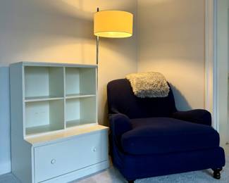 Restoration Hardware Armchair & Bookshelf with Storage