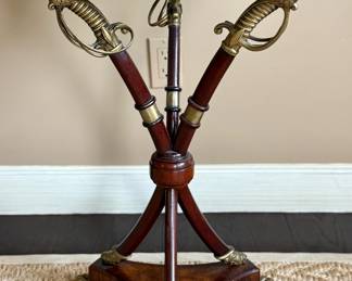 The Admiralty Collection Mahogany Lamp Table Mounted on Trefoil Platform Base with Brass Lion's Paw Feet
