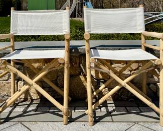 (2) Bamboo Folding Director Chairs