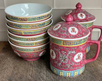 Chinese Famille Rose Bowls & Teacups