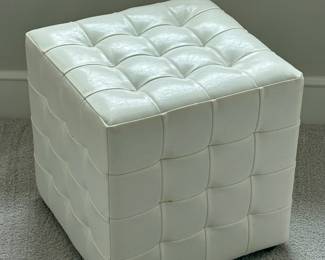 Faux Leather Ottoman