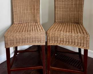 (4) Wicker Bar Stools
