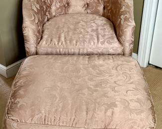 Upholstered Armchair & Ottoman