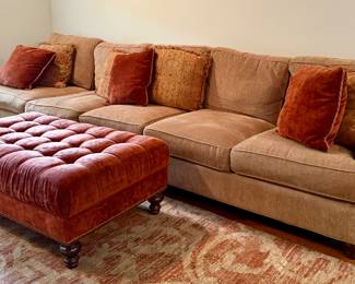 Huntington House Sofa & Tufted Ottoman