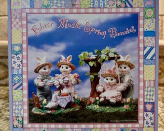 Fabric Mache Spring Bunnies
