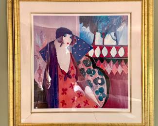 "Indigo Chapeau," Serigraph, Signed Tarkay with COA
