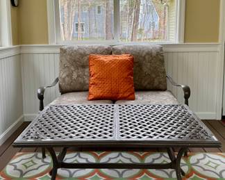 Cast Aluminum Loveseat & Coffee Table