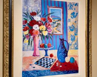 "Le Vase Bleu de Madrid" Color Serigraph, Signed Jean Claude-Picot with COA
