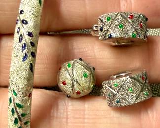 Sterling, silver and stone holiday set