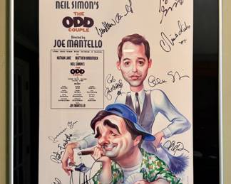 Autographed The Odd Couple Broadway Poster