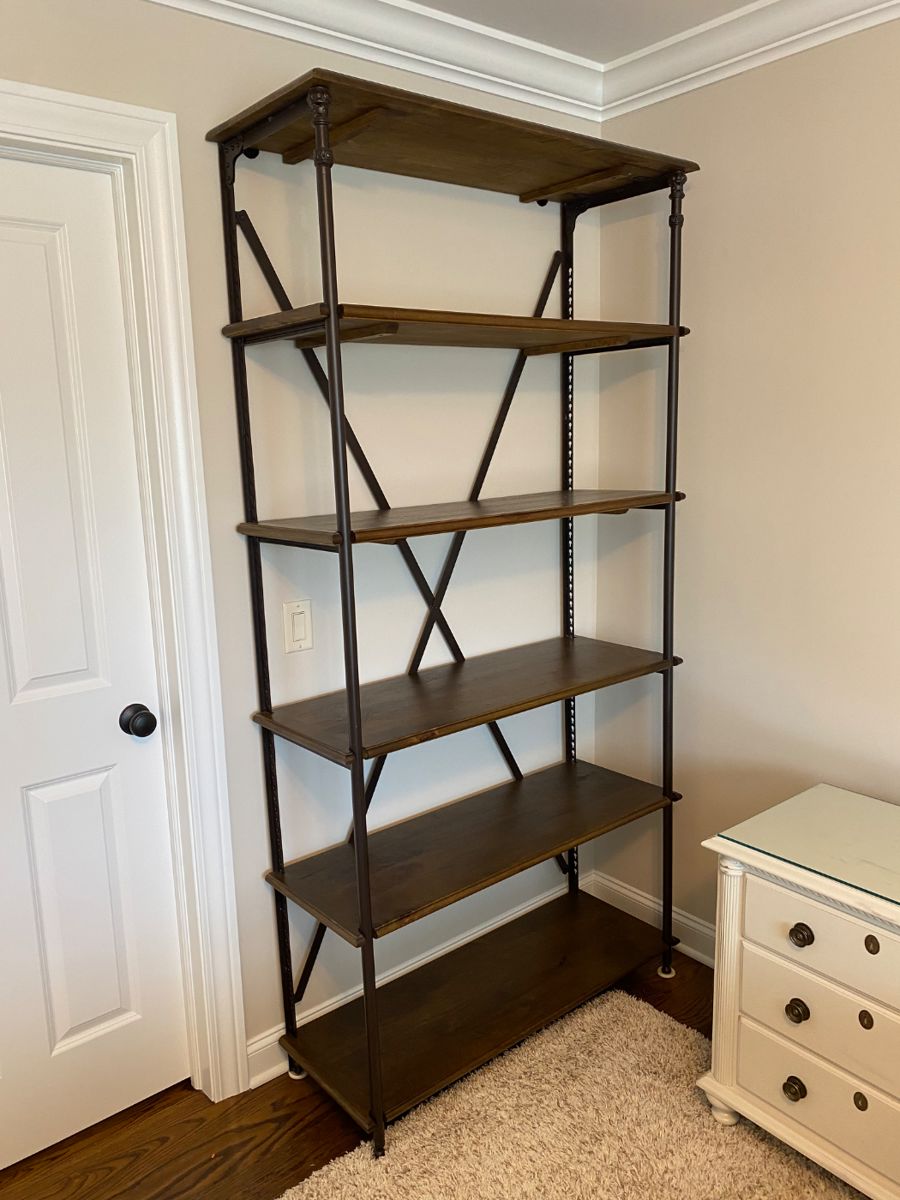 Wood & iron book case (3'6'x7') - 2 available