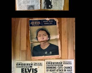 Vintage Syracuse News and National Enquirer with Elvis