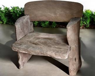 One of a kind hand made wooden extra wide chair and/or loveseat