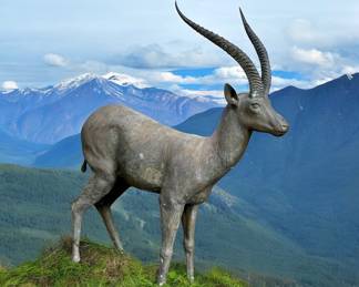 HUGE Outdoor Bronze Antelope Sculpture
