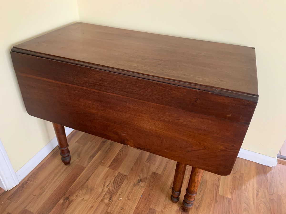 antique drop-leaf table