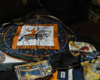 Hermes and other designer scarves