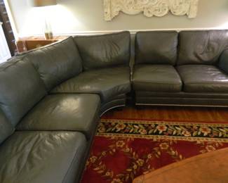 Leather sectional sofa, 10 feet long