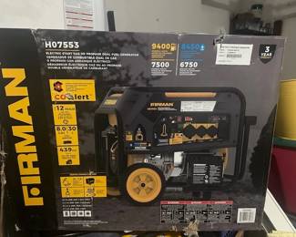 Never used, still with box Firman generator