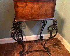 Decorative box on metal stand