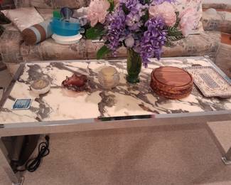 Marble and crome coffee table