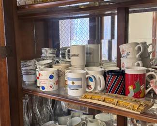 Large amount of cups glassess and plates