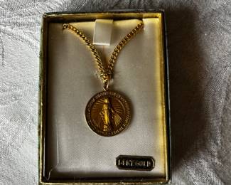 14k Gold Religious Necklace