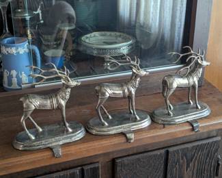 Trio Reindeer Stocking hangers