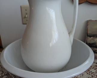 Vintage ironstone pitcher and bowl