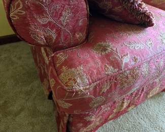 #18 Burgundy Vine Pattern Love Seat 68" (as is wear) $75.00