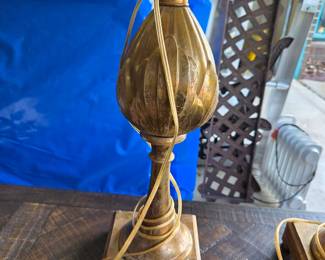 #90 Pair of Brass Decorative Lamps 33" $40.00