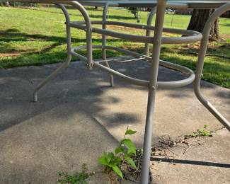 #92 Aluminum and Glass Outdoor Patio Table 61x38x28 $75.00