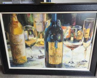 #59 Framed Wine Glass Print 42x30 $40.00