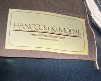 #87 Handcock and More Blue Leather Button Arm Chair on Wheels $75.00
