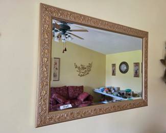 #24 Wood Frame Beveled Mirror 41x19 $35.00