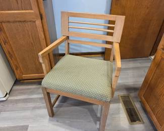 #12 Single Mid-Century Oak Chair w/ Diamond Pattern $25.00