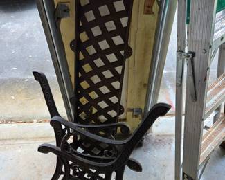 #63 Outdoor Bench Cast Iron Pieces $20.00