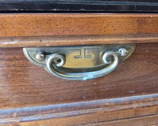 #69 Broyhill Set of 2 Side Tables, 3 Drawers 26x18x30(as is finish) $100.00