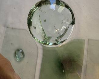 Detail of bullseye glass pane