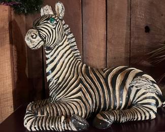 Large (Approx 20 inches) Ceramic Zebra