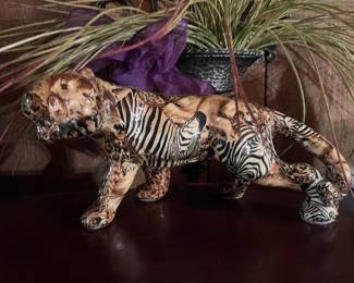 La Vie Safari Patchwork Porcelain Tiger