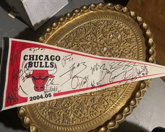 Chicago Bulls autographed pennant