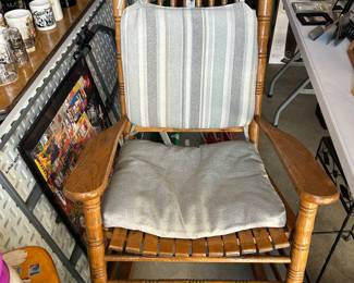 outdoor wooden rocker