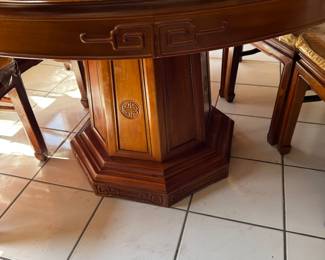 We were asking $500 Monday night price $100 picture 2/2
vintage Chinese made carved Rosewood Round Dining Table
(with octagonal pedestal leg) and six (6) Rosewood Chairs and a glass top cover