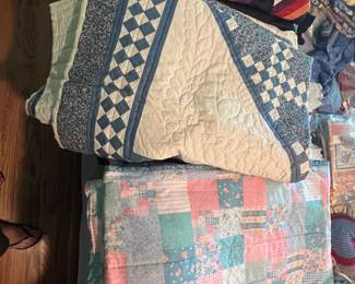 Assortment if quilts