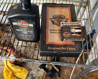 Harley Davidson oil, filter and spark plugs