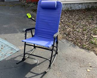 Folding outdoor rocker.