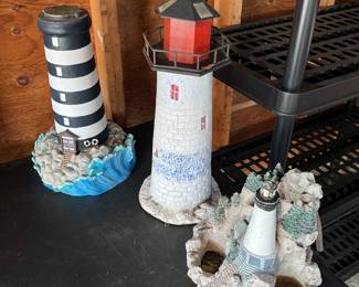 Ceramic garden decorations.